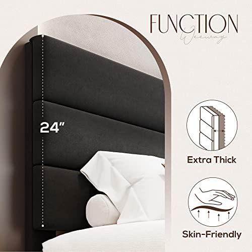 WEEWAY King Size Velvet Bed Frame - Image 5
