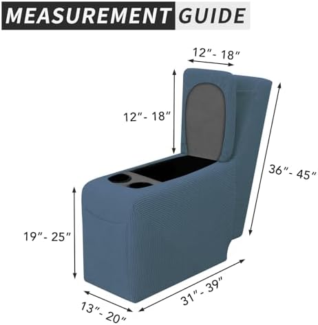 Easy-Going 2-Piece Recliner Console Cover Bluestone - Image 4