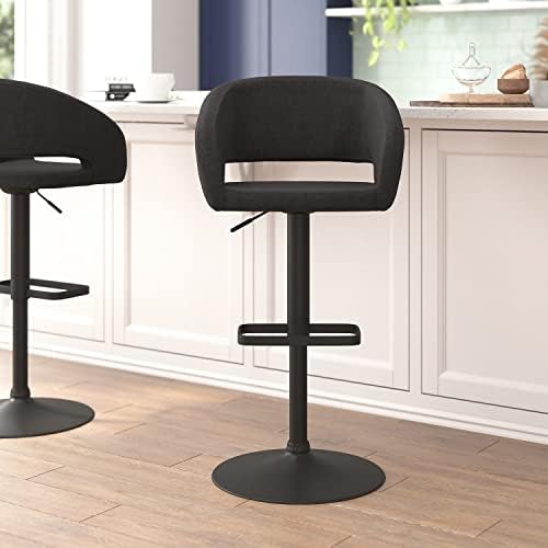 Flash Furniture Fabric Adjustable Barstool, Charcoal/Black - Image 2