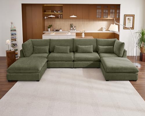154" Oversize Chenille Modular Sectional Sofa Couches by CHICHOUSE