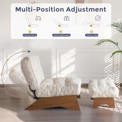 MAXYOYO Accent Chair with Ottoman, Lounge Chair with Adjustable Backrest - Image 4