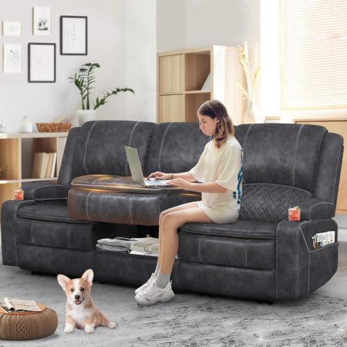 3 Seater Reclining Sofa with Multi-Functional Middle Seat by SavortheHappyMoments