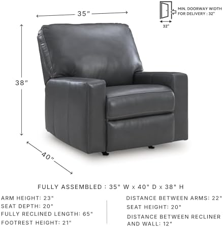 Signature Design by Ashley Leather Rocker Recliner Chair - Image 3