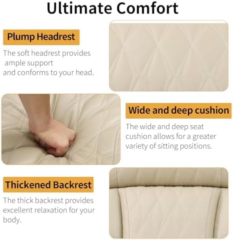 Power Recliner Sofa with LED Lights, Leather Reclining Loveseat with Double - Image 5