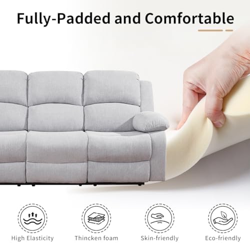 Recliner Sofa Set, Manual Reclining Couch Set, Living Room Furniture Sets - Image 7