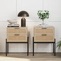 Nathan James Andrew End, Bedside or Side Table in Matte Light Oak Finish by Unknown