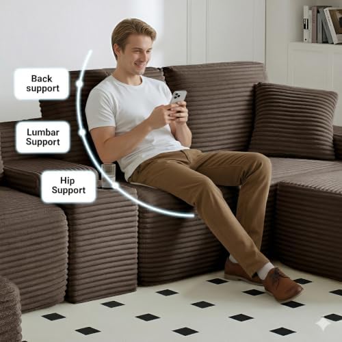 ivoros 125 Inch Modular Sectional Sofa Couch, Oversized Modern Cloud Couch - Image 6