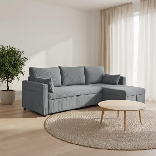 Ball & Cast 86" Sectional Sleeper Sofa Bed Pull Out Couches - Image 6