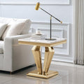 Henf 23'' Faux Marble Square End Table by Henf