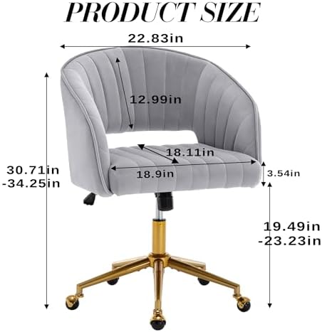 KCC Vanity Chair Velvet Desk Chair - Image 3