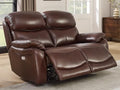 THSUPER Brown Top Grain Leather Power Recliner Sofa Loveseat by ComfortLivingSofas