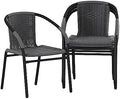 Flash Furniture Lila Modern Rattan Indoor/Outdoor Stackable Dining Chairs by FlashFurniture