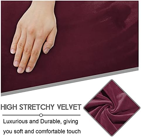 ULTICOR 7-Piece L Shape Sectional Recliner Sofa Covers, Velvet Stretch - Image 5