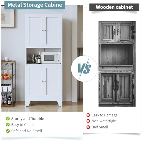 69" Tall Metal Pantry Cabinet - Image 4