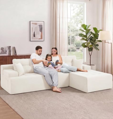Hobestluk Boneless Couches Modular Sectional Sofa L-Shape Oversized Chaise - Image 3