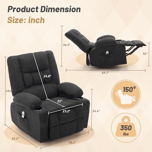 Oversized Swivel Rocker Recliner Chair - Image 2