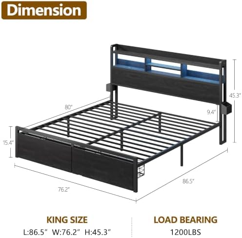 Furnulem King Size Bed Frame - Image 2