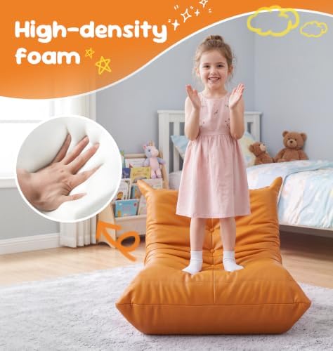 Hobestluk Bean Bag Chair Leather Togo Sofa Memory Foam - Image 4