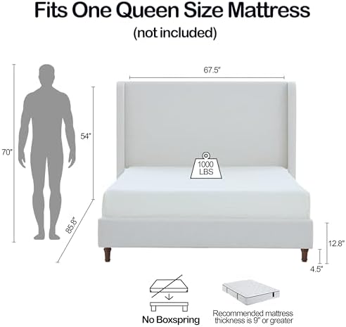 Upholstered Bed Frame Queen Size - Image 2