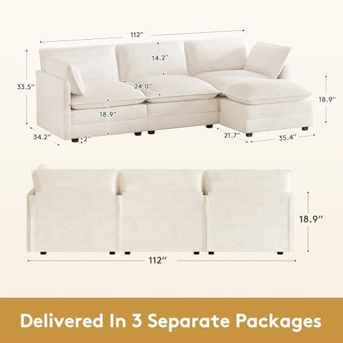 ROWHY 112'' Modular Sectional Cloud Couch - Image 2