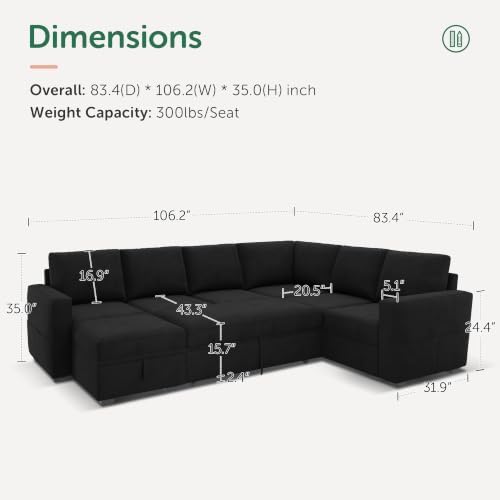 HONBAY Sectional Sleeper Couch - Image 2