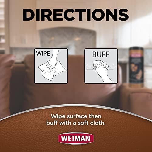 Weiman Leather Cleaner, Conditioner & Protector, 2 Pack Wipe - Image 6