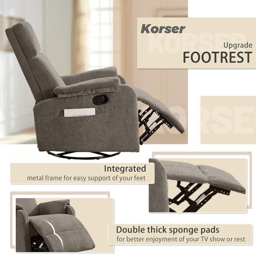 Korser Swivel Rocking Recliner - Image 5