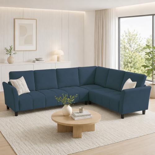102" L Shaped Couch, 6 Seater Sectional Sofa by Jarenie