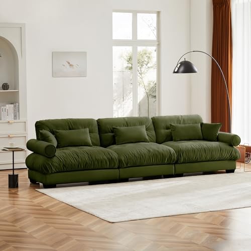 130" Modular Sectional Sofa, Velvet Upholstered Couches - Image 3