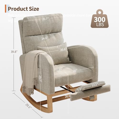 GarveeHome Rocking Chair, Nursery Glider Chair - Image 2