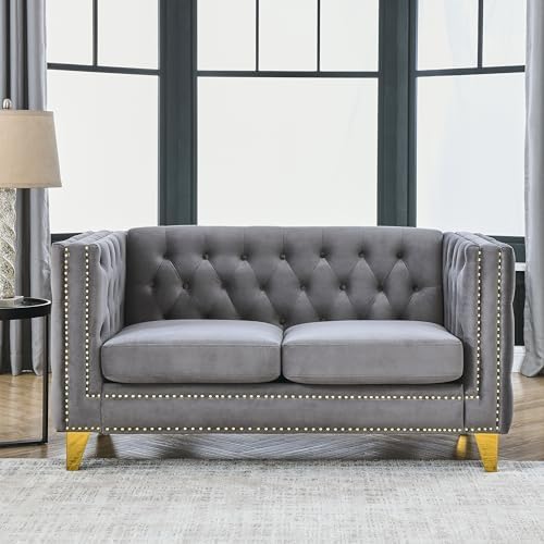 mikibama 58" Velvet Loveseat Sofa Couch - Image 3