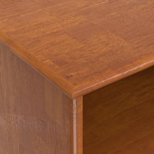 SIMPLIHOME Draper 30" Tall Solid Wood 6-Shelf Bookcase in Teak Brown - Image 7