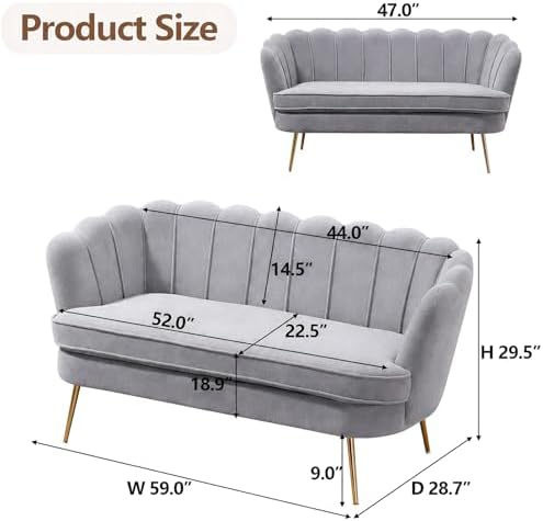 Anwickjeff 59" Wide Modern Boucle Loveseat 2-Seater Sofa - Image 2