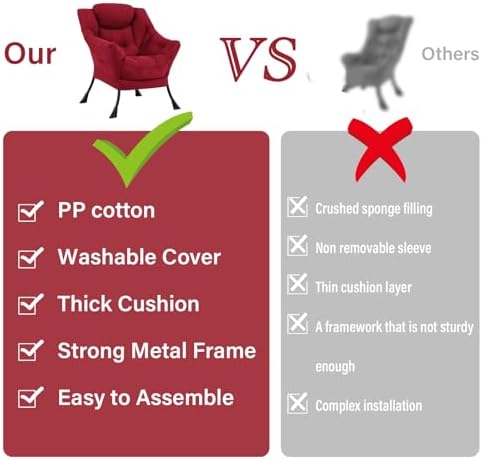 Furlide Lazy Chair with Ottoman, Soft Comfy Chair - Image 5