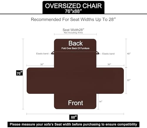 U-NICE HOME Reversible Oversized 28''Chair Covers - Image 6