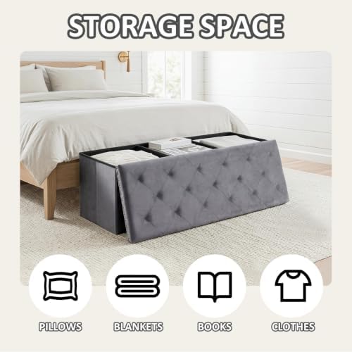 PINPLUS Folding Storage Ottoman Bench - Image 4