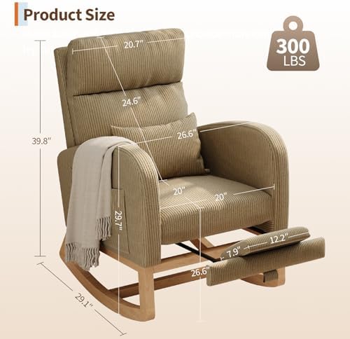 GarveeHome Rocking Chair, Nursery Glider Chair - Image 2