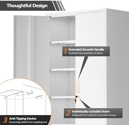 VINGLI Metal Garage Storage Cabinet - Image 5