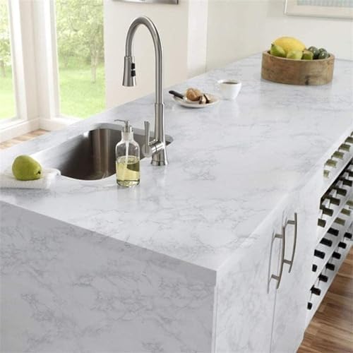 Yancorp 24"x394"/32.8ft White Gray Contact Paper Removable Wallpaper Grey Peel - Image 4