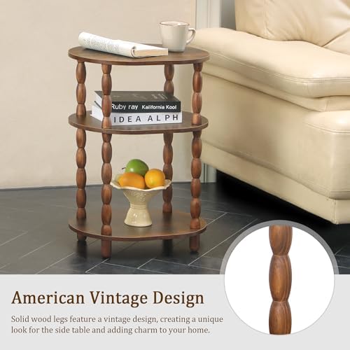 MaxSmeo Side Table with Charging Station, 3-Tier Small End Table with USB Ports - Image 5