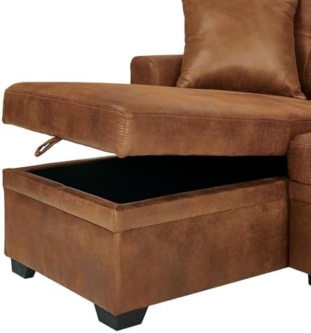 L Shaped Sectional Couch with Storage and Pull Out Bed, 3 Seater Sleeper Sofas - Image 5