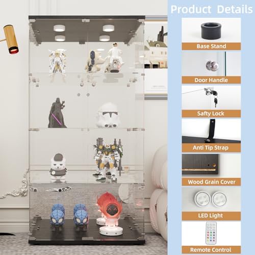 Beauty4U Black Glass Display Cabinet - Image 3