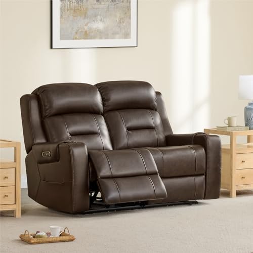 Watson & Whitely Genuine Leather Lay Flat Power Reclining Loveseat by WatsonWhitely