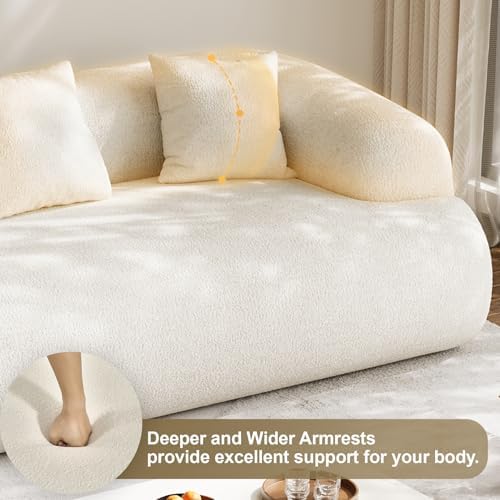 91" Modern Curved Couch, 3 Seater Boneless Sofa & Deep Seat - Image 6