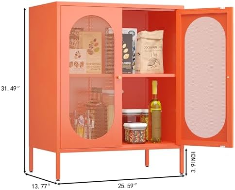 2 Door Accent Cabinet, Metal Storage Cabinet - Image 3