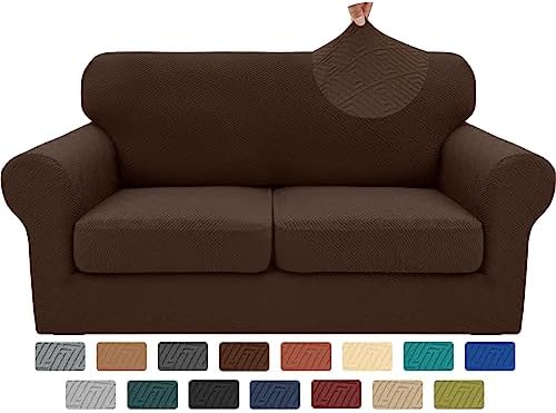 XINEAGE 3-Piece Stretch Loveseat Sofa Cover, Washable Couch Covers by XINEAGE