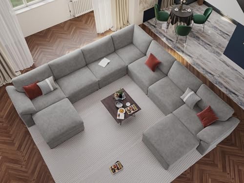 EASE MOOSE Oversized Sectional Modular Sofa, Comfortable Modern U Shape - Image 4