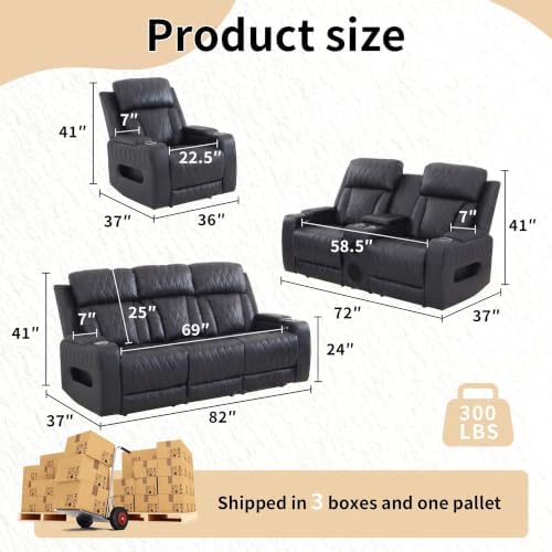 Electric Recliner Chair, Leather Reclining Couch - Image 2