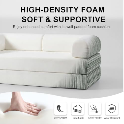 79" Convertible Sofa Bed, High Backrest Boneless Couch - Image 4