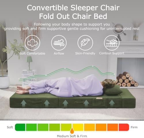 Folding Sofa Bed, Convertible Sleeper Chair Bed, Floor Sofa - Image 3